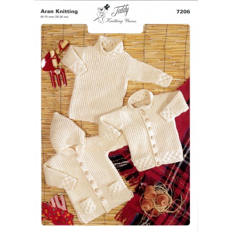 Aran Knitting Pattern 7206 10 Per Pack